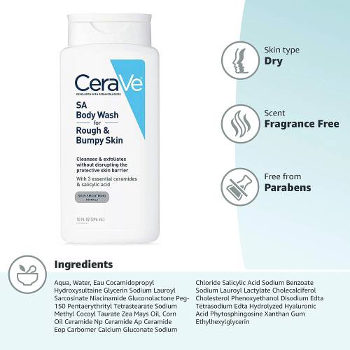Cerave SA Body Wash for Rough & Bumpy Skin 296 ml product image