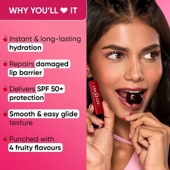 Dot & Key Barrier Repair Hydrating Lip Balm SPF 50+ 4.5g - Cherry Crimson Tinted product image