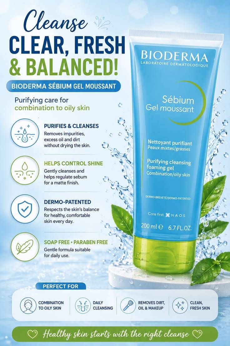 Bioderma Sebium Gel Moussant Purifying Foaming Gel 200ml product image