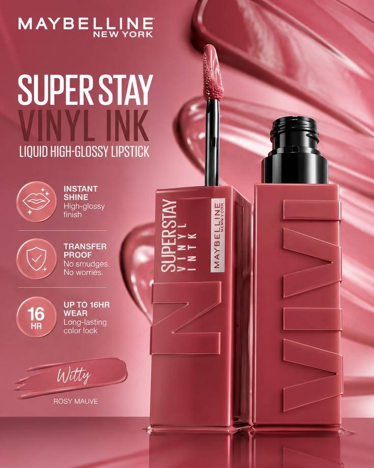 Maybelline New York Super Stay Vinyl Ink Liquid Lipstick - Witty product image