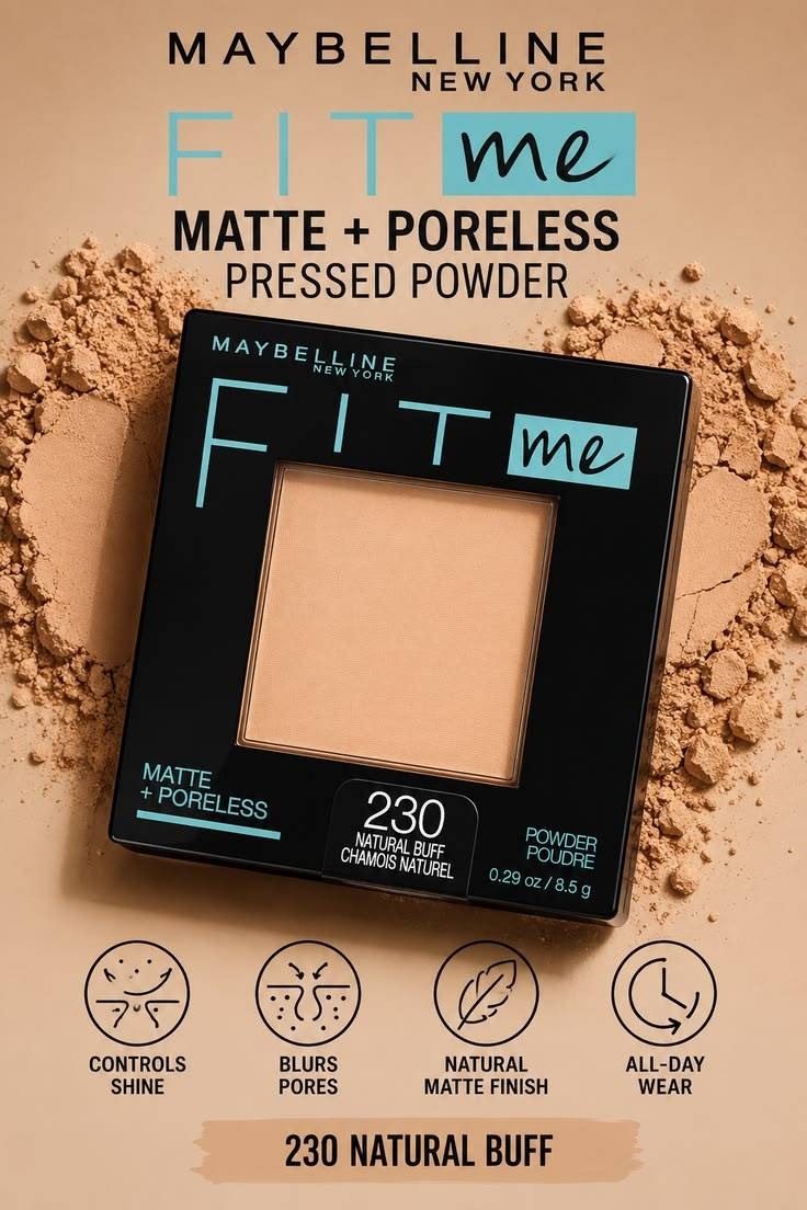 Maybelline Fit Me Matte+Poreless Pressed Powder - Natural Buff 230 product image