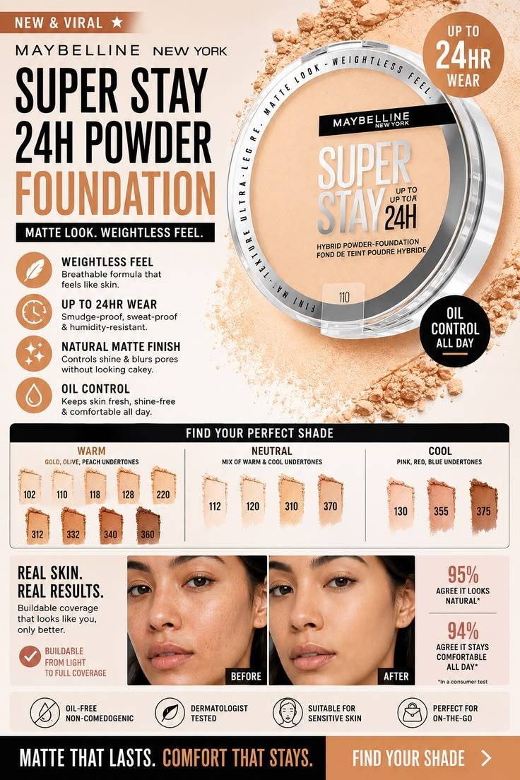 Maybelline Super Stay Full Coverage Powder Foundation Fair Porcelain 102 product image