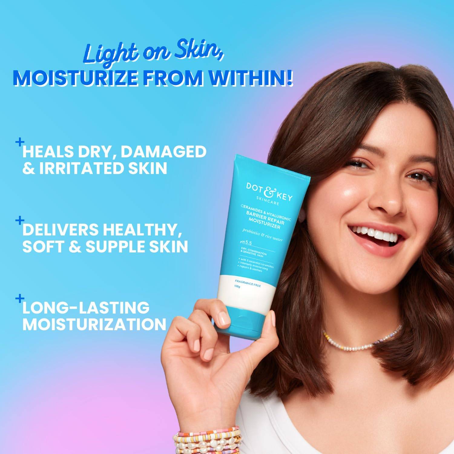 Dot & Key Barrier Repair Face Moisturizer with Ceramides & Hyaluronic Acid 100gm product image